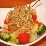 一丁 - カリカリサラダ  ジャコと野菜が合い美味しくツマミにも最適