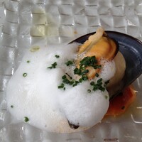 サーラ アマービレ - 魚介のクネルを詰めたムール貝のヴァポーレ