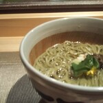 寿し芳 - あおさ蕎麦。