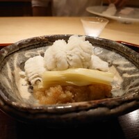 富小路 やま岸 - 鱧 黄ニラを梅おろしで