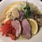 鴨出汁中華蕎麦 麺屋yoshiki - 鴨とトリュフのクリーミー冷やし和えつけそば