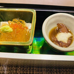 湧泉の宿　ゆあむ - 胡麻豆腐旨出汁ジュレ　蛍烏賊沖漬け