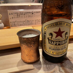 Sushidokoro Shintanaka - まずは瓶ビール
