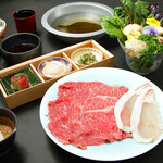 しゃぶしゃぶ 将泰庵 - A5ランク特選黒毛和牛と 群馬県産もち豚のしゃぶしゃぶ御膳（ランチメニュー）