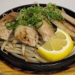 Grilled Pork Toro on a Teppanyaki Plate