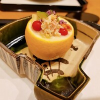 馬車道 大かわ - 日向夏釜に豆乳酢