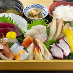 Deluxe sashimi set meal of fresh fish
