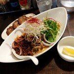 四川担担麺 阿吽 - 猛牛つゆ無し担担麺・叉焼増し