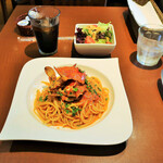 オステリア　リュカ - 渡り蟹とアメリケーヌソースのトマトクリームパスタ　 ※パスタランチ