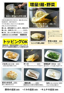 h Hiroshima Okonomiyaki Koukouya - 広島お好み焼きメニュー(トッピング)