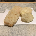 鮨 由う - ・煮穴子とそら豆の天ぷら