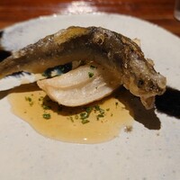蓮 三四七 - 天竜川の鮎と新蓮根の揚げ物 蓼酢餡