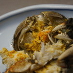 割烹 利助 - モズクガニの脳みそ美味い