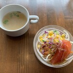 津の田ミート - セットのスープ＆サラダ