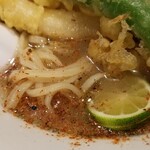 麺屋 六感堂 - 穴子あら出汁ラーメン＋万願寺天ぷら