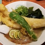 麺屋 六感堂 - 穴子あら出汁ラーメン＋万願寺天ぷら