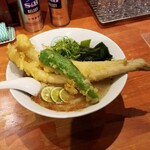 麺屋 六感堂 - 穴子あら出汁ラーメン＋万願寺天ぷら