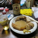 庚申酒場 - 赤星とロールキャベツ入りおでん