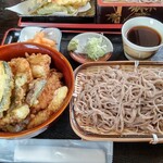 手打そば やまと - 料理写真:ミニ生ゆば天丼セット♪