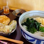 ぶつをのうどん - 冷かけ、ちく天、かぼちゃとさつま天