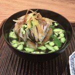 魚菜料理 縄屋 - カマスの焼おにぎり雑炊、カマスの唐墨がけ