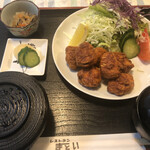 レストランまとい - 若鶏唐揚げ定食　968円  大盛ライス　150円