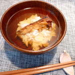 Usami Shouten - サバのぬか炊きでお茶漬けを作ってみました。ワサビとか海苔とかないので、なんか殺風景です（笑）
