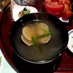 篝火の湯 緑水亭 - 蛤と雲丹の潮汁