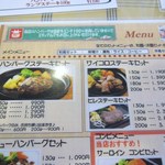 15371275 - メニューの中からお店の前にかかげてあったハンバーグステーキセット１５０ｇを注文してみました。
                       