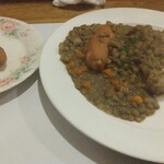 サバ - メインの塩豚と豆