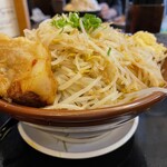 らーめん絆 - 並みそらーめん＋やさいまし、麺400g、あぶらまし、ニンニクまし＋気合いの大盛り麺