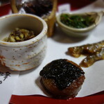 安代館 - 餅の醤油焼と小アジの南蛮漬け