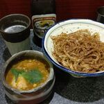 烈志笑魚油 麺香房 三く - ●ﾗﾝﾁ 単品。中瓶B600X3+つけ麺・全粒粉 並 200ｇ 900=2,700円