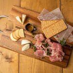 Light platter of Prosciutto and cheese