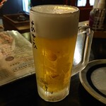 伊達な仙台炉端 強次朗 - 一杯目の生ビール(二杯いただきました)