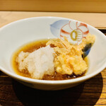 日本橋 蕎ノ字 - ■車海老の頭
      ☆二つ目は天つゆで頂く。