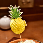 梟書茶房 - Wパイナップルとマカダミア パンケーキセット@税込1,380円