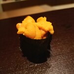 たかおか - 「馬糞雲丹、北海道余市」とろける～。ゆっくり水を切って丁寧に扱われた最高の美味しさ。