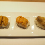 池袋 寿司 個室 空 - 厳選雲丹の三種食べ比べ