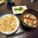 福政 - 炊き込みご飯と茄子の味噌汁