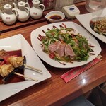 Yamagata Gojuuban Hanten Shanhai Chuubou - 上海ラム肉BBQ+麻辣サラダ麺+彩り豆腐の冷菜