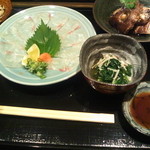 真鯛の薄造り定食