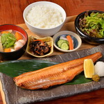 Bansuke dried atka mackerel set meal