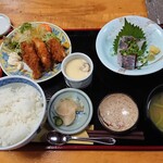 Ichigen - アジ刺・アジフライ定食1,100円(税込)