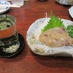 丸千葉 - 剣菱と、「とびうおなめろ～」（短冊表記ママ）