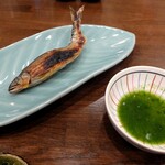 割烹 だいだい - 鮎の塩焼きと蓼酢