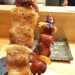 焼き鳥 ばかちん - 豚バラときも