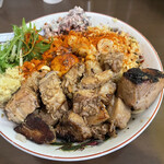 自家製麺 まさき - 【2021.6.30】冷やし汁なし850円+豚増し150円