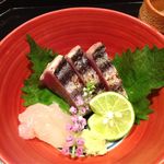 車力門 ちゃわんぶ - お造り：伊勢海老、紀州の鰹