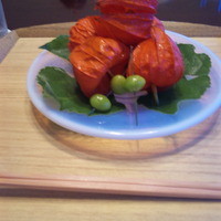 菊乃井 本店 - ほおずきの中にお料理が。夏らしおすね。